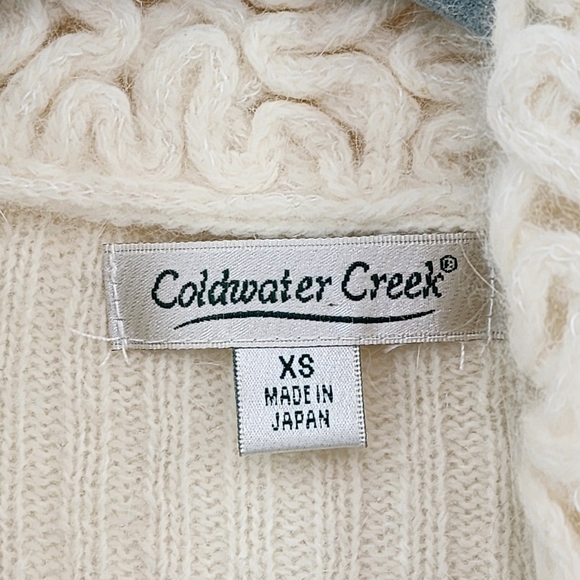 Coldwater Creek Women's ANGORA Wool Blend Cardigan Sweater Ivory Size XS - Picture 3 of 6